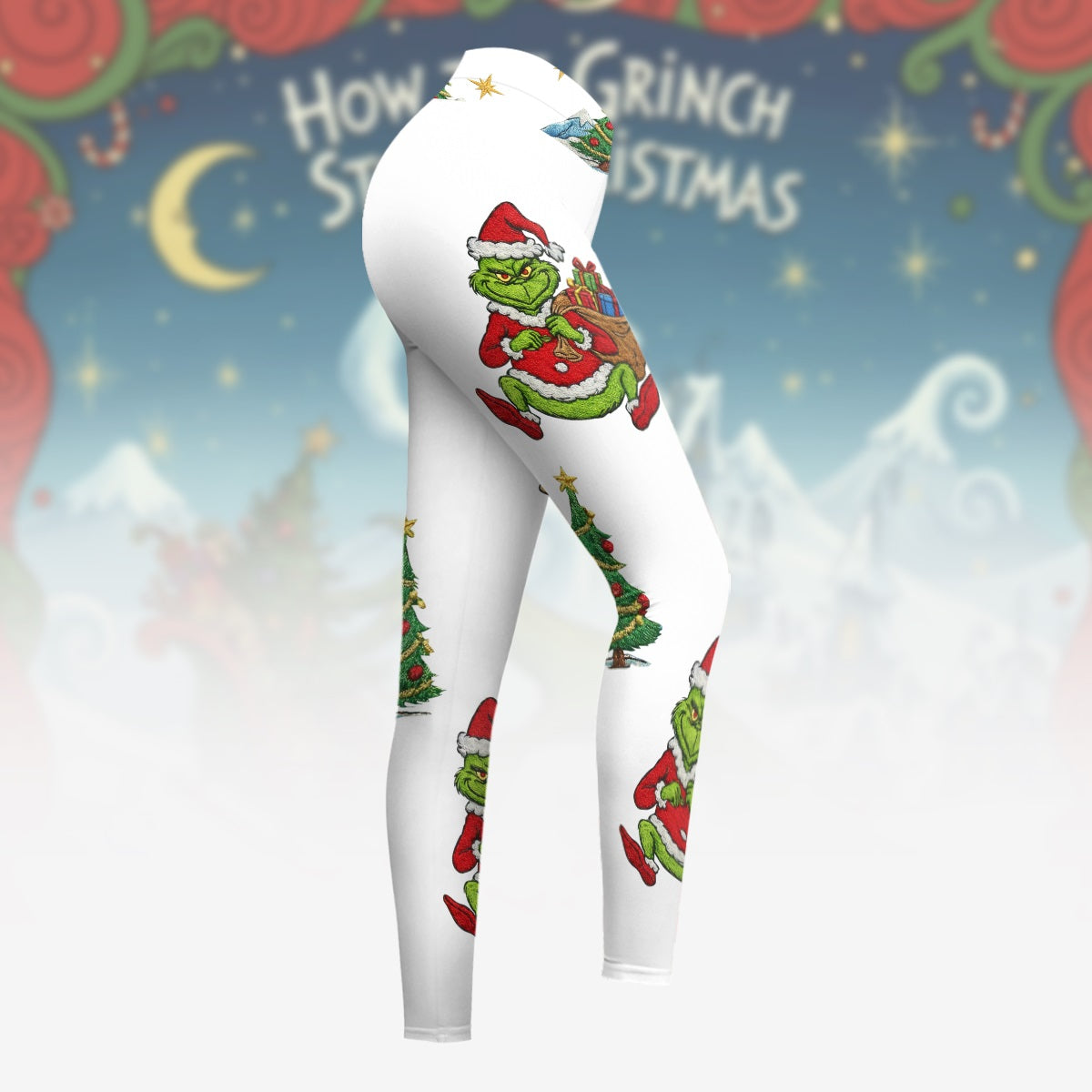 Mischievous Green Christmas Monster - Personalized Stole Christmas Hoodie and Leggings