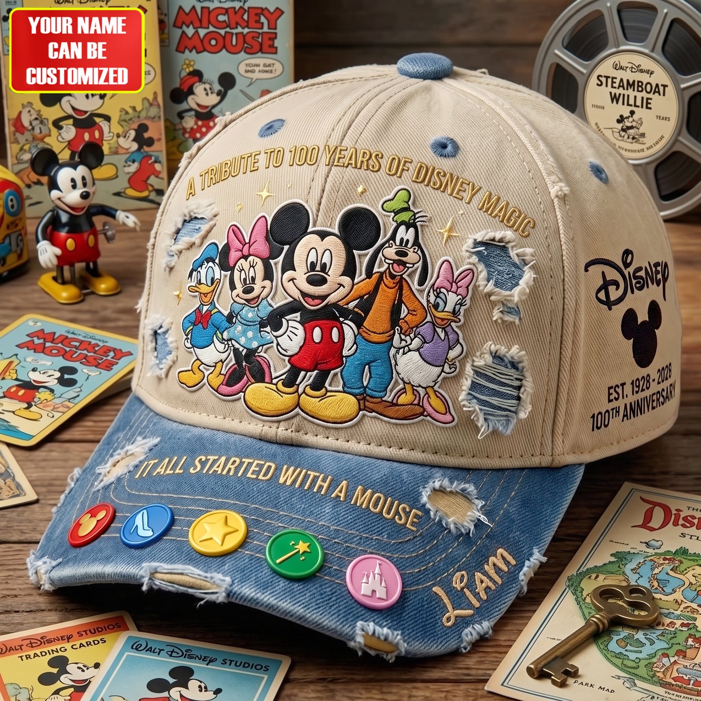 100th Celebration - Personalized Mouse Classic Cap