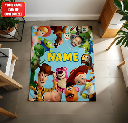 Toy Adventure Friends Blanket – Custom Name Kids Movie Fan Gift