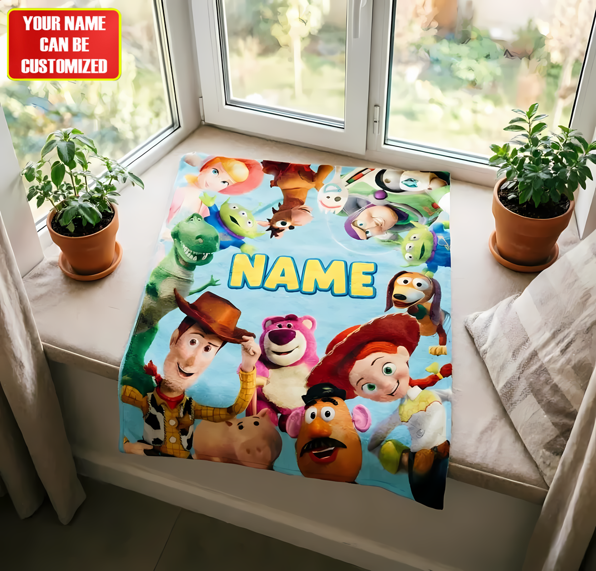 Toy Adventure Friends Blanket – Custom Name Kids Movie Fan Gift
