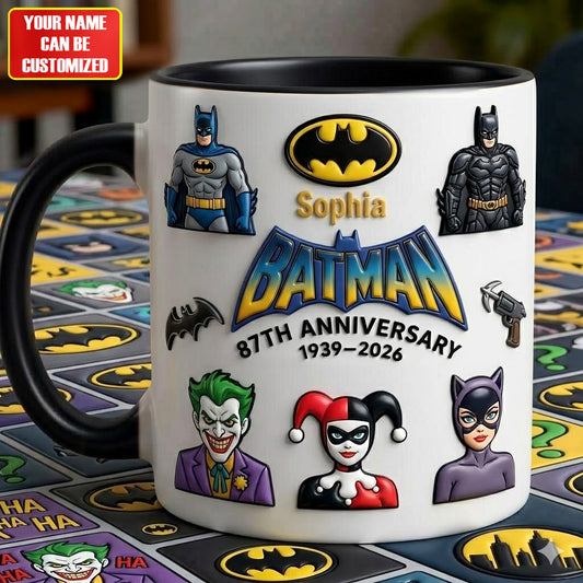 Dark Knight Personalized Mug – Hero Comic Style Custom Name Coffee Cup