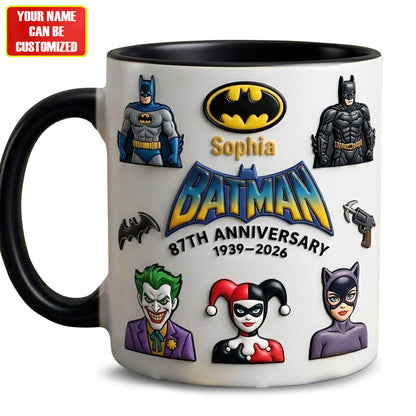Dark Knight Personalized Mug – Hero Comic Style Custom Name Coffee Cup