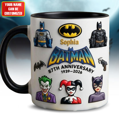 Dark Knight Personalized Mug – Hero Comic Style Custom Name Coffee Cup