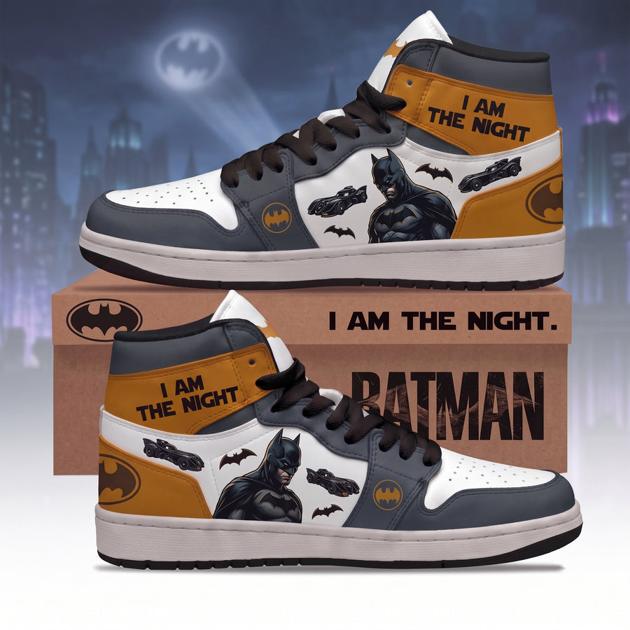 Dark Night Vigilante AJ1 High Top Sneakers – Gothic Hero Fan Shoes