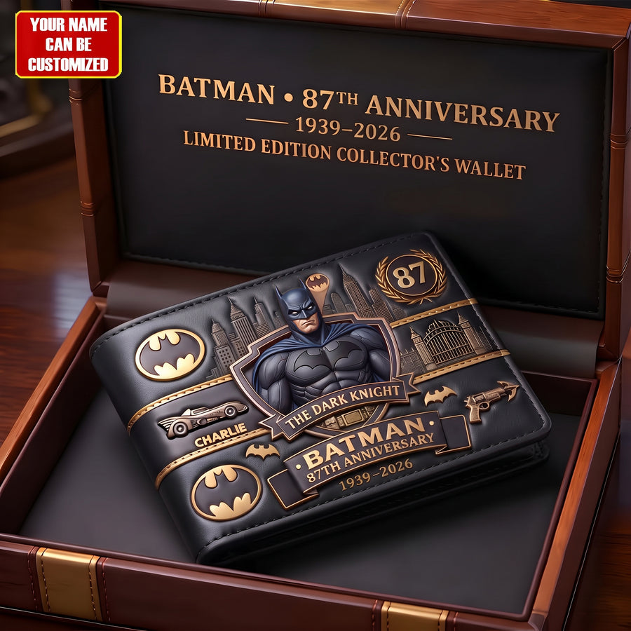 Dark Knight Anniversary Wallet – Custom Name Collector Gift