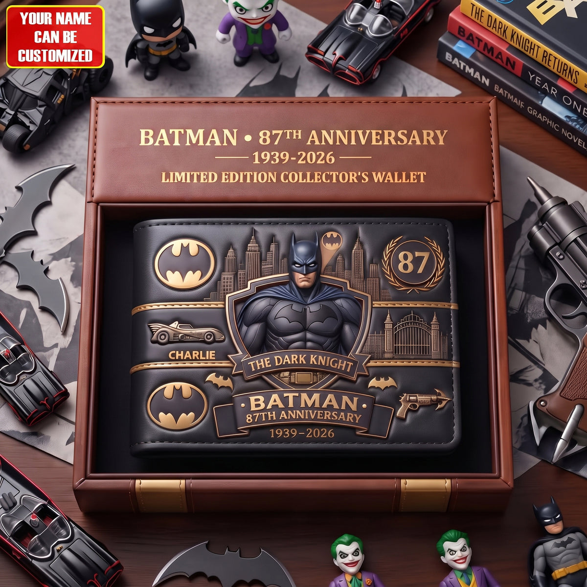 Dark Knight Anniversary Wallet – Custom Name Collector Gift