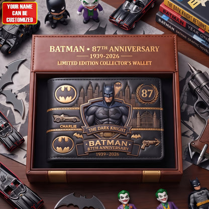 Dark Knight Anniversary Wallet – Custom Name Collector Gift