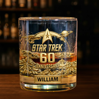 Final Frontier 60th Anniversary - Personalized Star Fleet Whiskey Glass