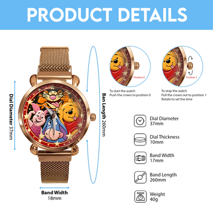 Golden Woodland Friendship Watch – Classic Storybook Friends Gifts For Fan