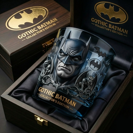 Gothic Dark Knight - Hero Style Whiskey Glass Gift for Fans