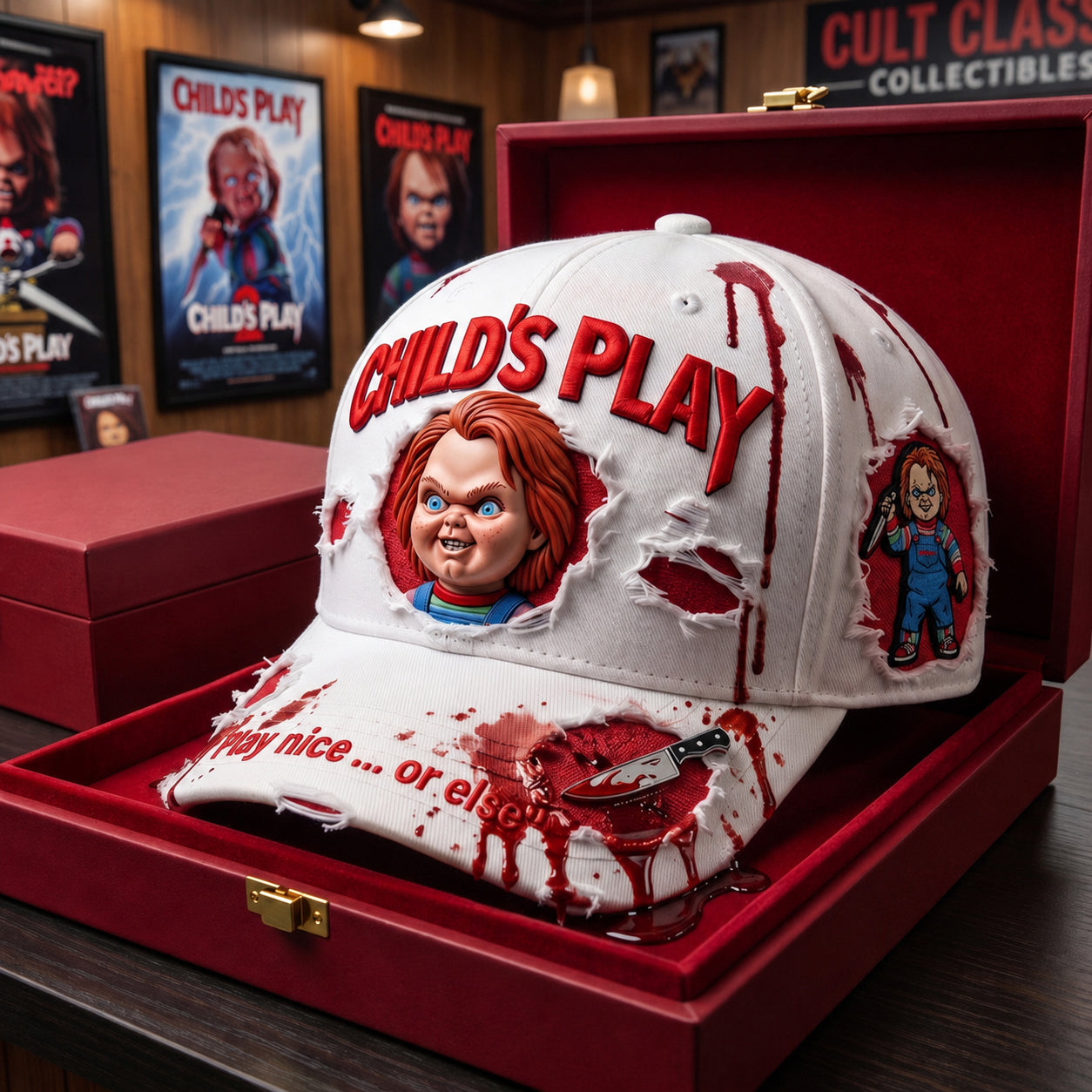 Classic Horror Icons Distressed Cap – Scary Movie Fan Gift