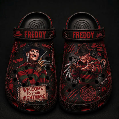 Midnight Dream Stalker Clogs – Spooky Horror Slip-On Clogs