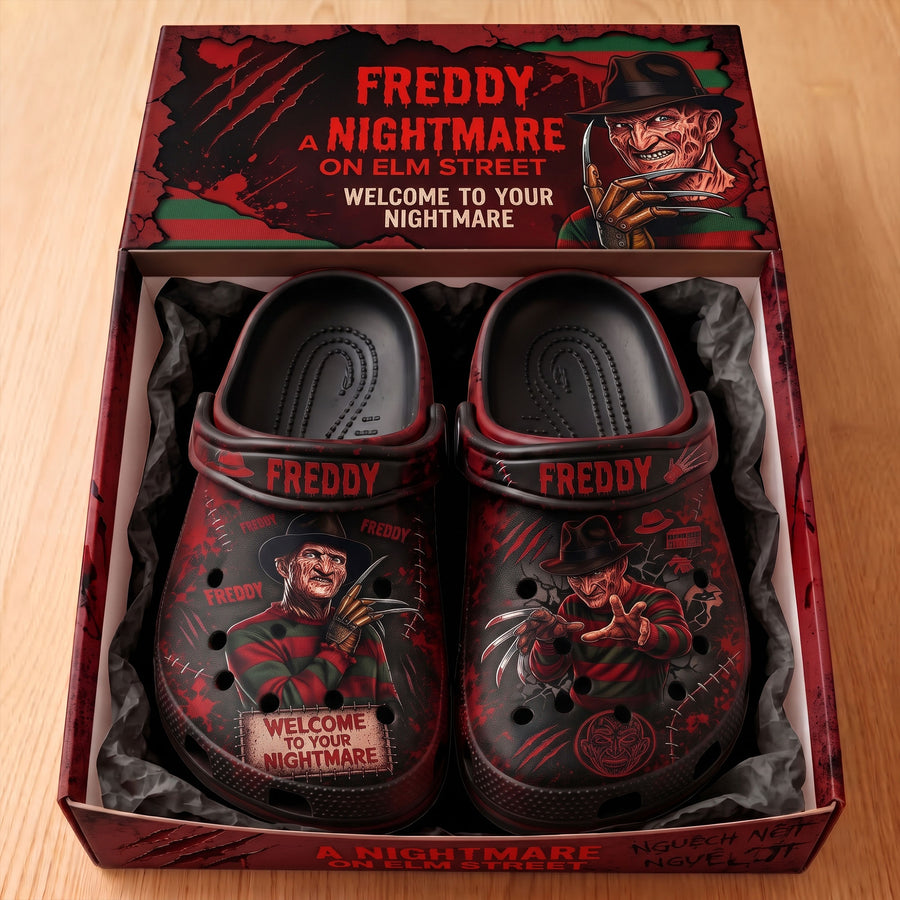 Midnight Dream Stalker Clogs – Spooky Horror Slip-On Clogs