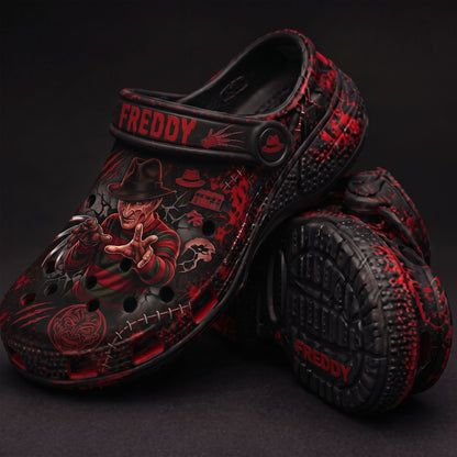 Midnight Dream Stalker Clogs – Spooky Horror Slip-On Clogs
