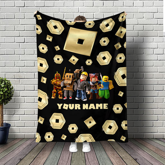 Build Your World – Personalized Gamer Custom Name Blanket