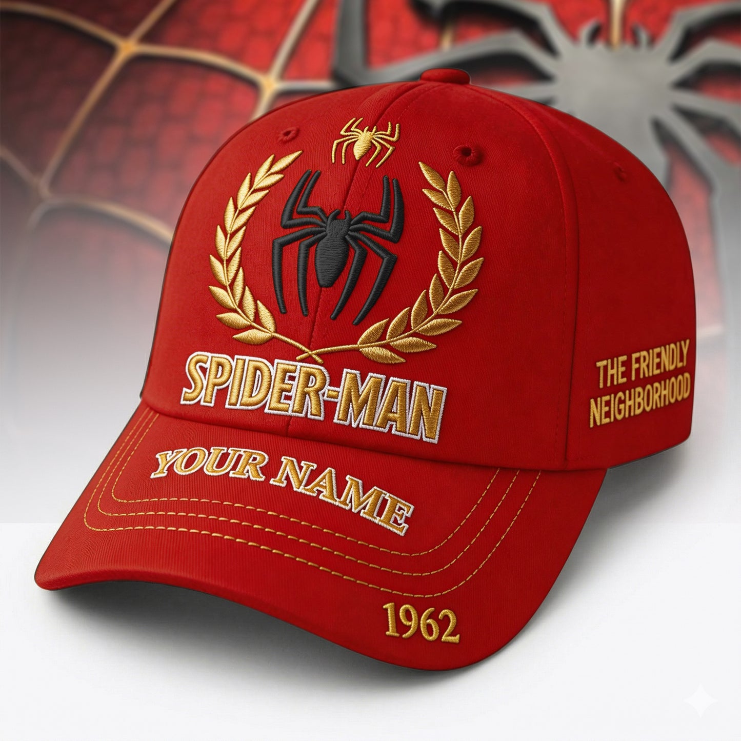 Spider Hero Personalized Cap – Friendly Neighborhood Web Hero Custom Name Hat