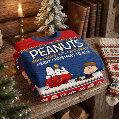 Classic Comic Puppy Christmas Ugly Sweater