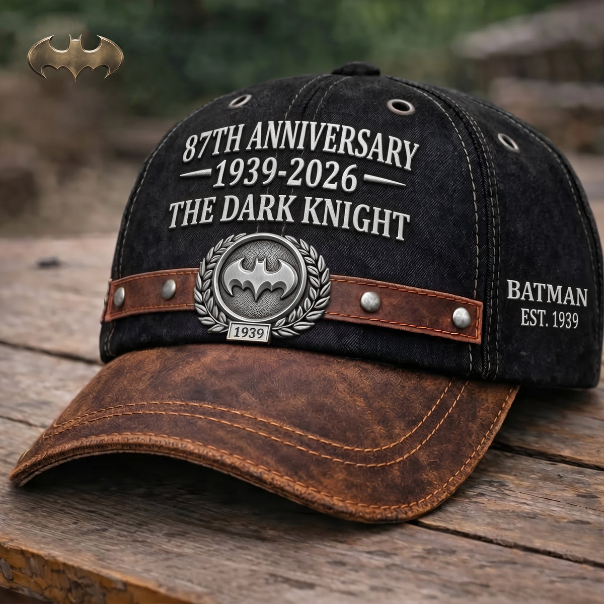 Dark Knight 87th Anniversary Cap – Vintage Black Brown Collector Hat