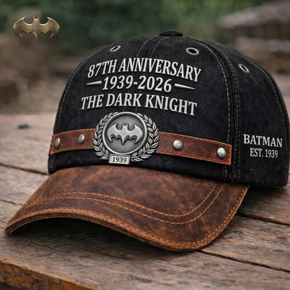 Dark Knight 87th Anniversary Cap – Vintage Black Brown Collector Hat