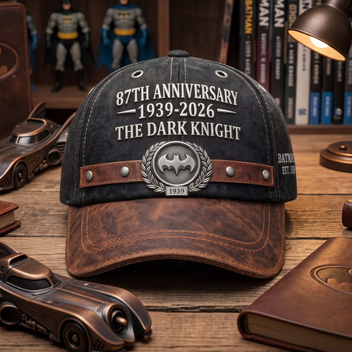 Dark Knight 87th Anniversary Cap – Vintage Black Brown Collector Hat