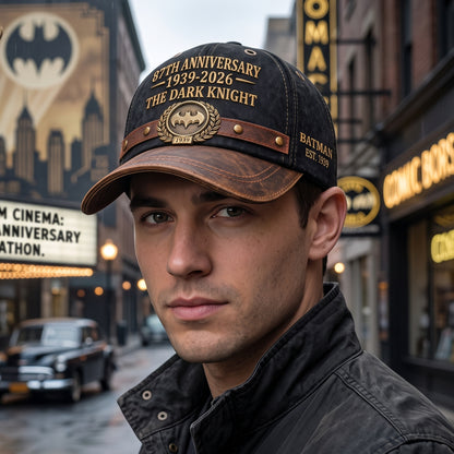 Dark Knight 87th Anniversary Cap – Vintage Black Brown Collector Hat