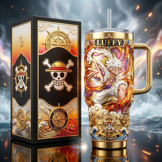 Sun God Pirate Adventure Tumbler – Golden Ocean Warrior Insulated Tumbler