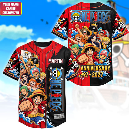 Grand Pirate Crew Anniversary Baseball Jersey – Personalized Ocean Adventure Fan Shirt