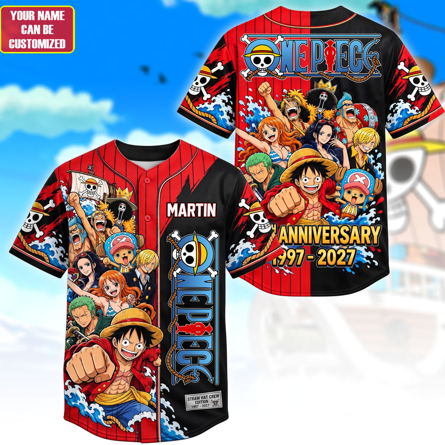 Grand Pirate Crew Anniversary Baseball Jersey – Personalized Ocean Adventure Fan Shirt