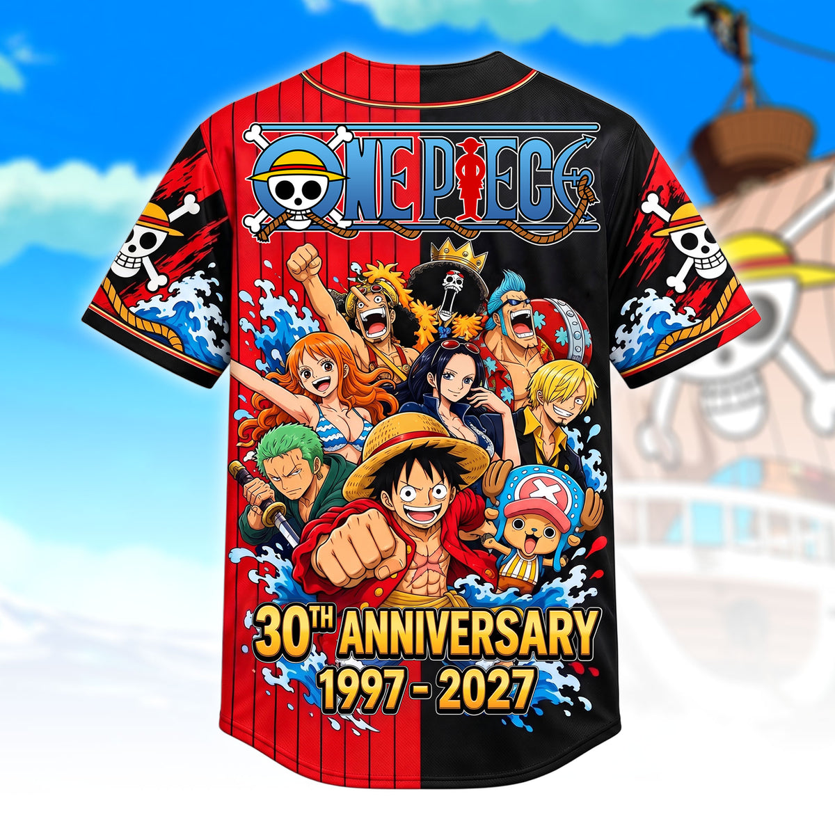 Grand Pirate Crew Anniversary Baseball Jersey – Personalized Ocean Adventure Fan Shirt