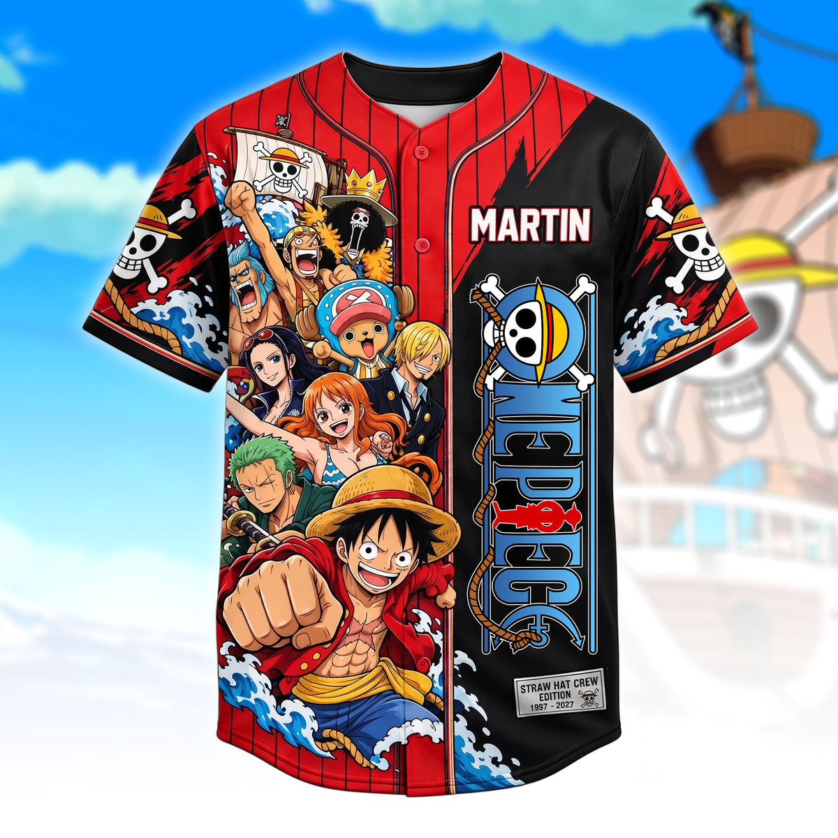 Grand Pirate Crew Anniversary Baseball Jersey – Personalized Ocean Adventure Fan Shirt
