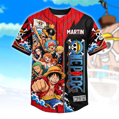 Grand Pirate Crew Anniversary Baseball Jersey – Personalized Ocean Adventure Fan Shirt