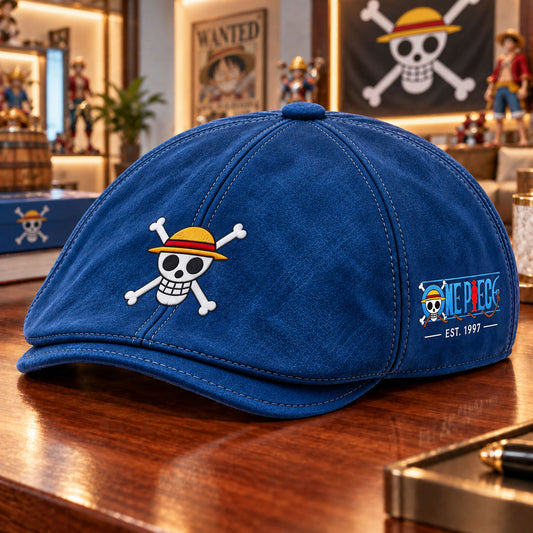 Straw Hat Pirate Adventure Cap – Vintage Blue Ocean Explorer Flat Hat