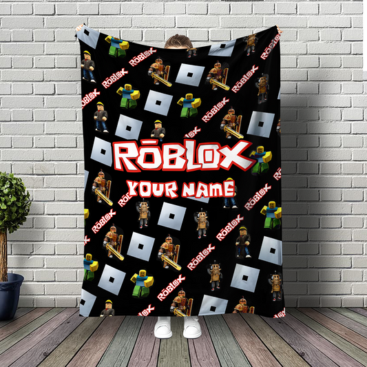 Block-Style Gaming - Personalized Name with 3D Game Characters Print