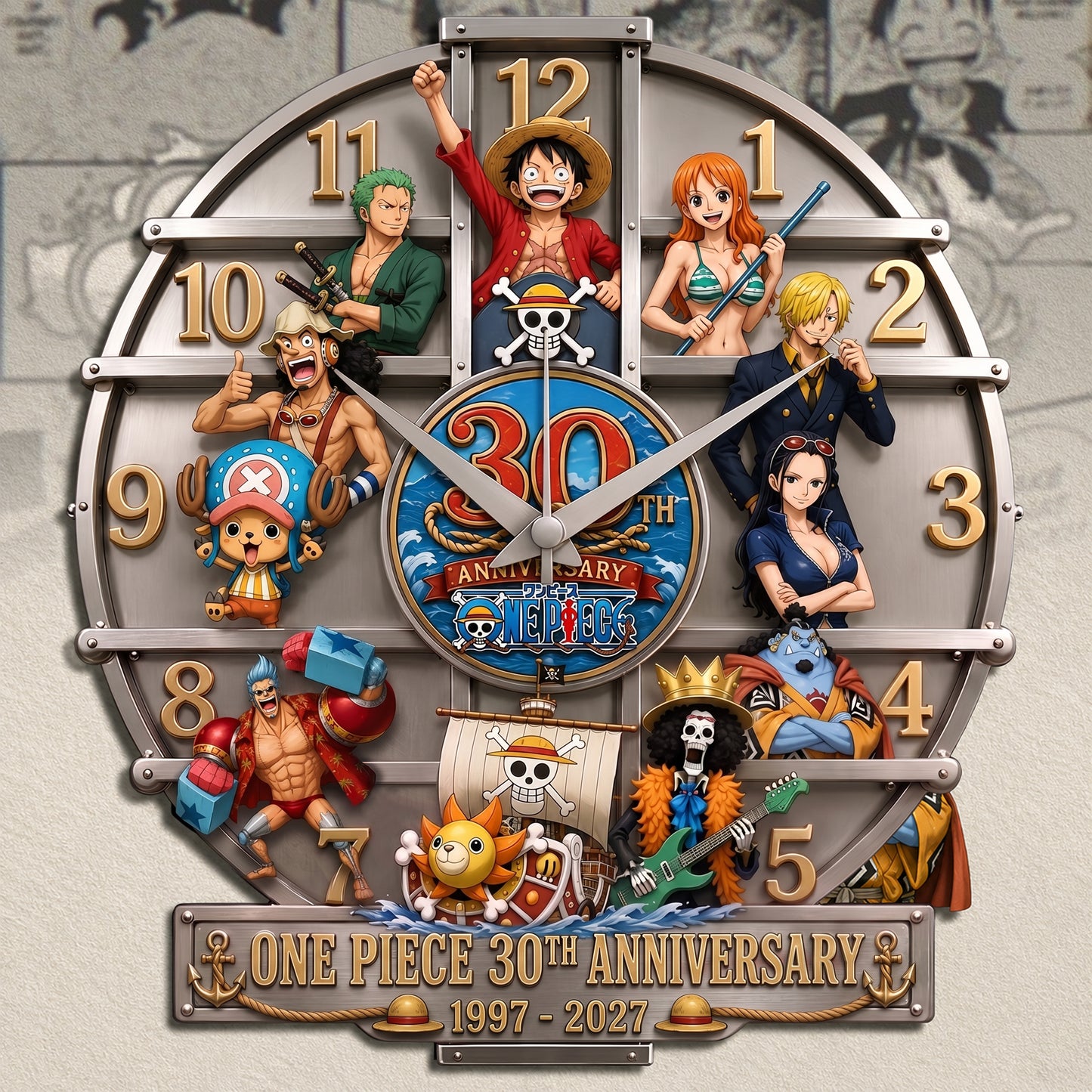 Pirate Crew 30th Anniversary Wall Clock – Anime Fan Collector Gift
