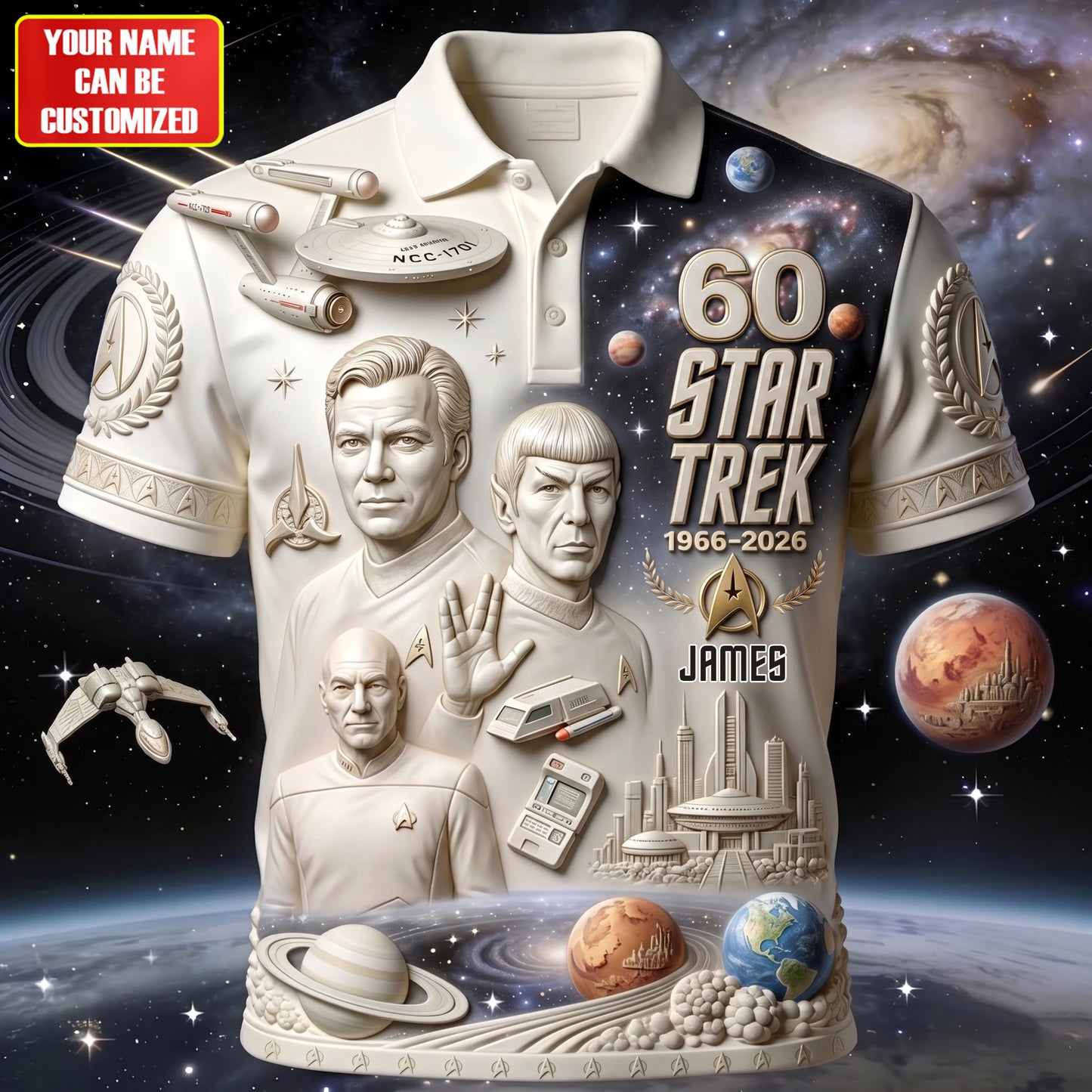 Space Frontier 60th Anniversary - Personalized Star Fleet Polo Shirt