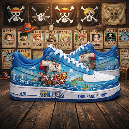Blue Ocean Adventure Custom Sneakers - Custom Character Low Top Streetwear Shoes