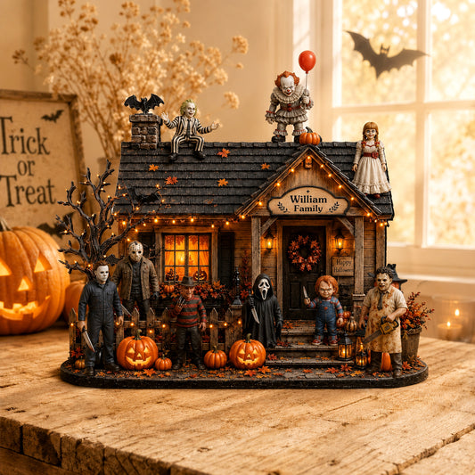 Classic Horror Characters Wooden Plaque - Personalized Halloween Home Decor
