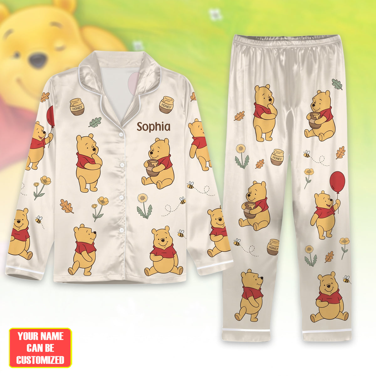 Cozy Honey Bear Pajama Set - Personalized Gifts