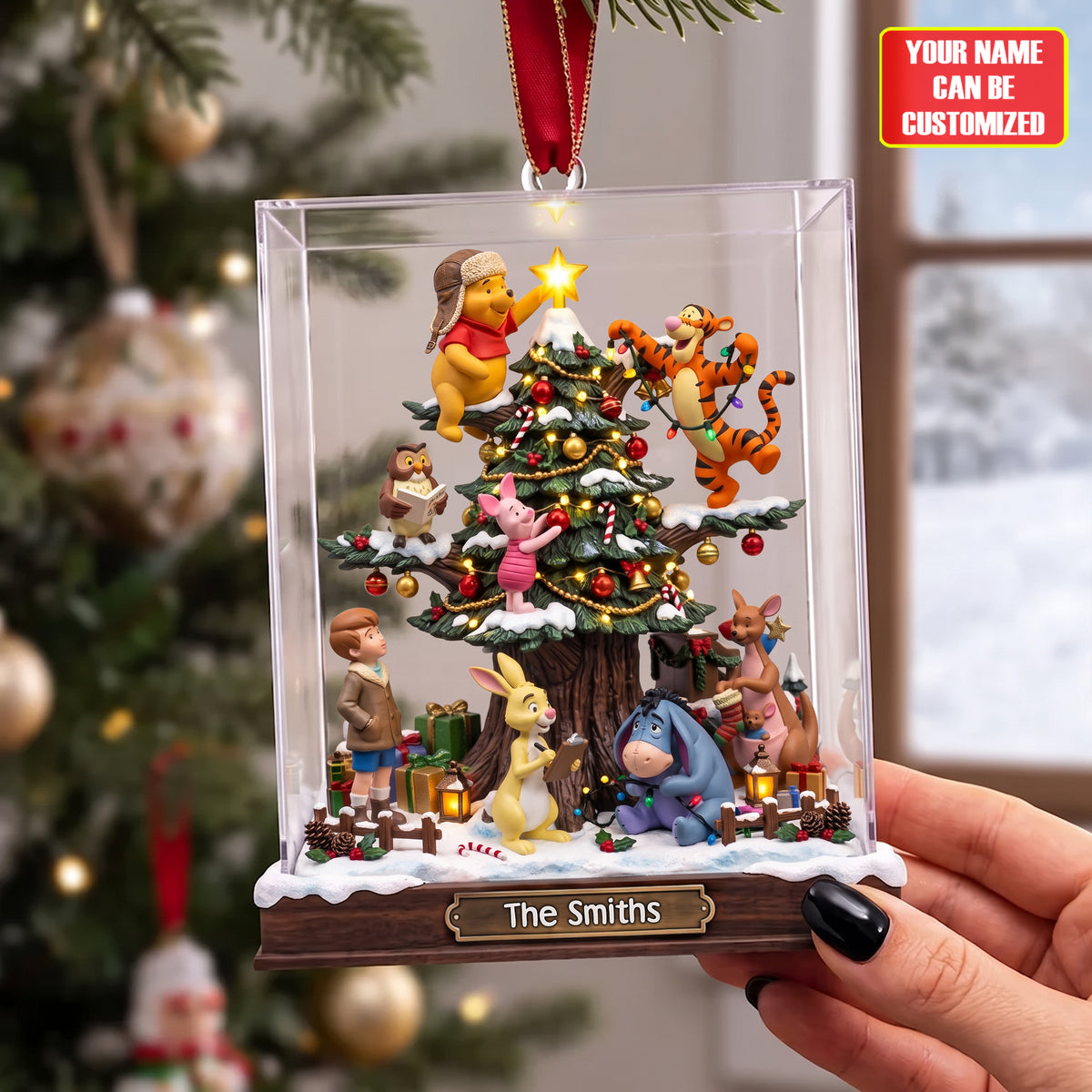 Honey Bear Christmas Ornament – Personalized Name Gift