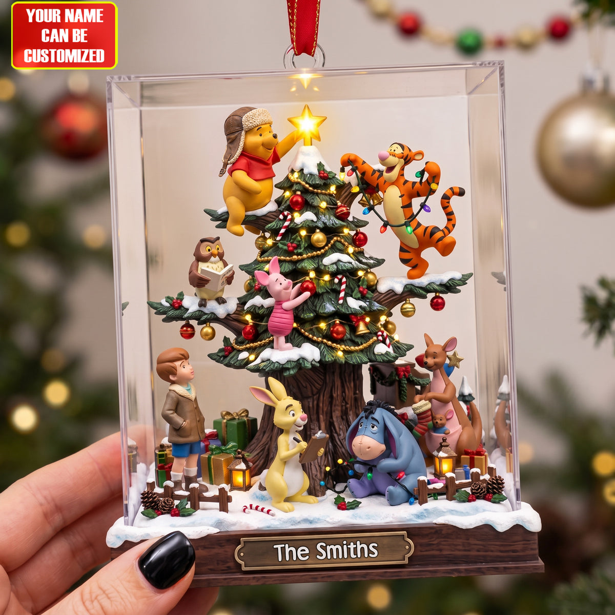 Honey Bear Christmas Ornament – Personalized Name Gift
