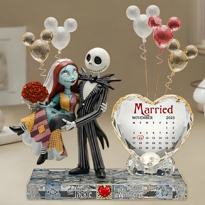 Spooky Gothic Wedding Couple - Personalized Nightmare Custom Shaped Acrylic Plaque