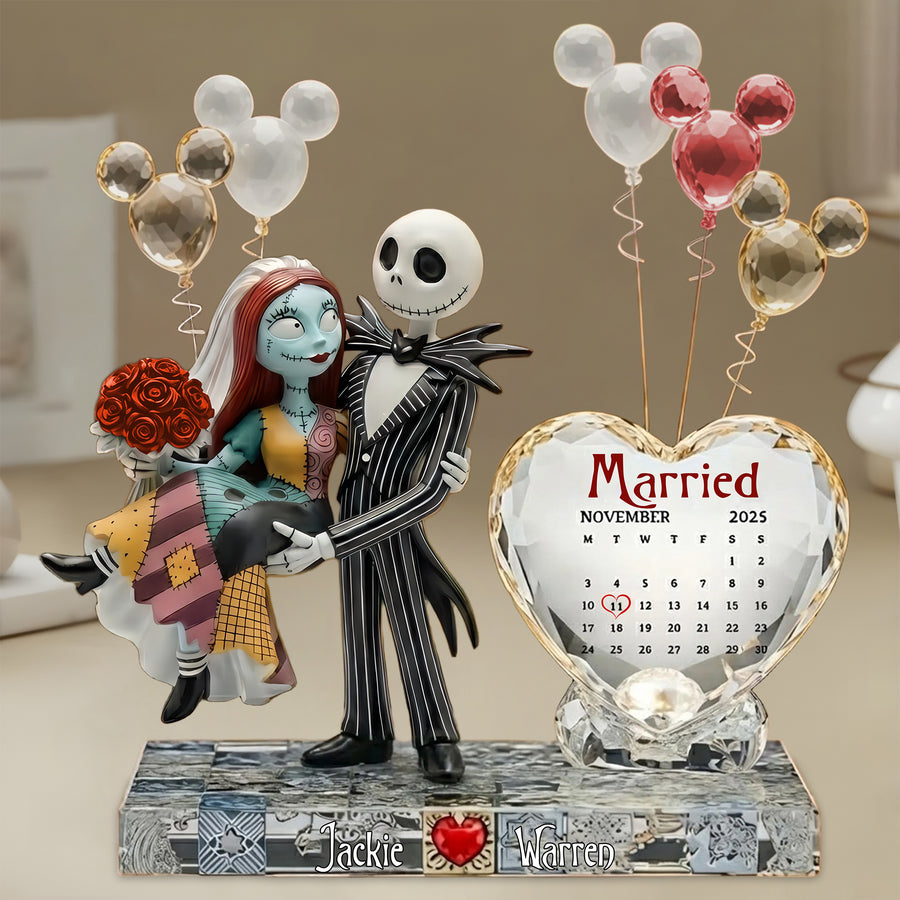 Spooky Gothic Wedding Couple - Personalized Nightmare Custom Shaped Acrylic Plaque
