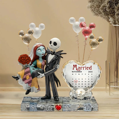 Spooky Gothic Wedding Couple - Personalized Nightmare Custom Shaped Acrylic Plaque