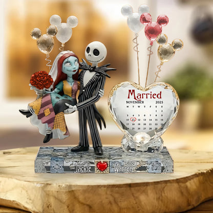 Spooky Gothic Wedding Couple - Personalized Nightmare Custom Shaped Acrylic Plaque