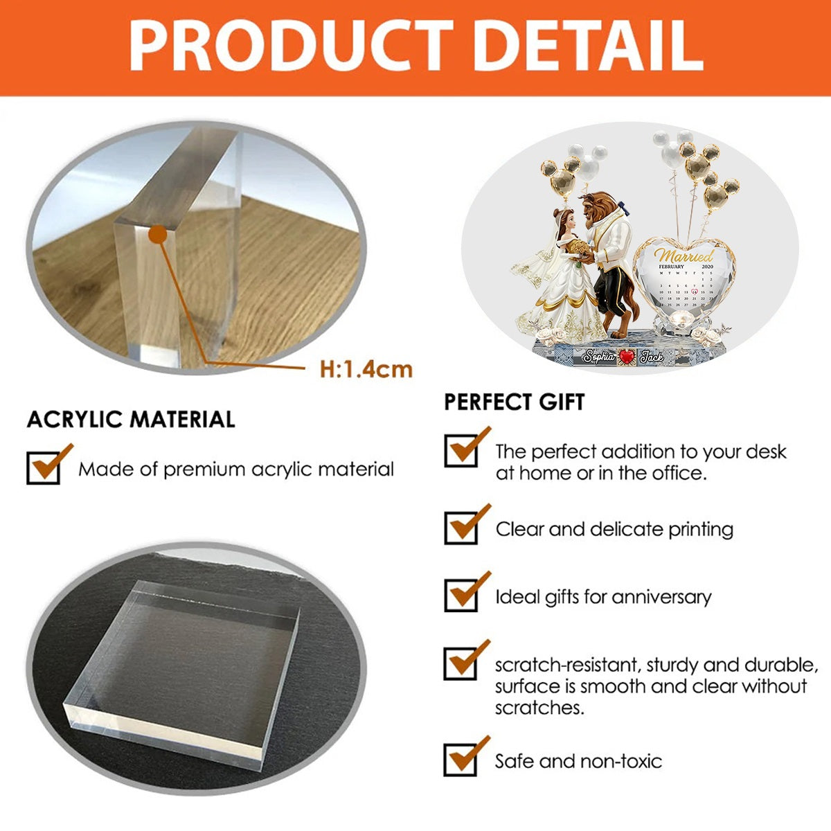 Happy Anniversary Tale Couple - Personalized Tale Custom Shaped Acrylic Plaque