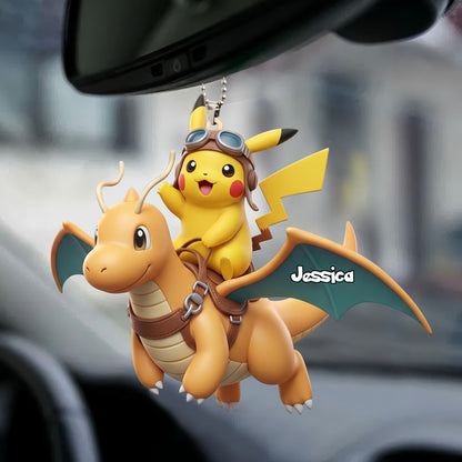 Two Little Friends Personalized Name Car Ornament