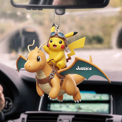 Two Little Friends Personalized Name Car Ornament