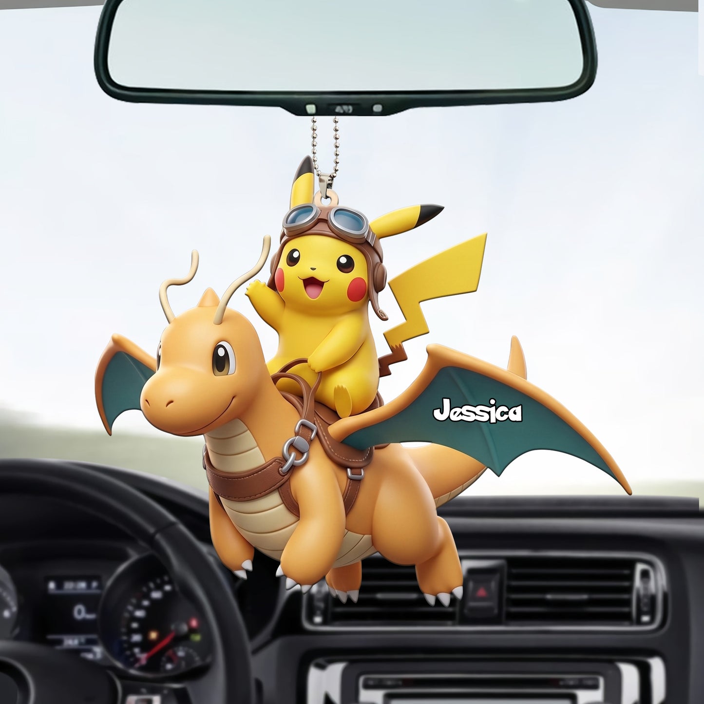 Two Little Friends Personalized Name Car Ornament