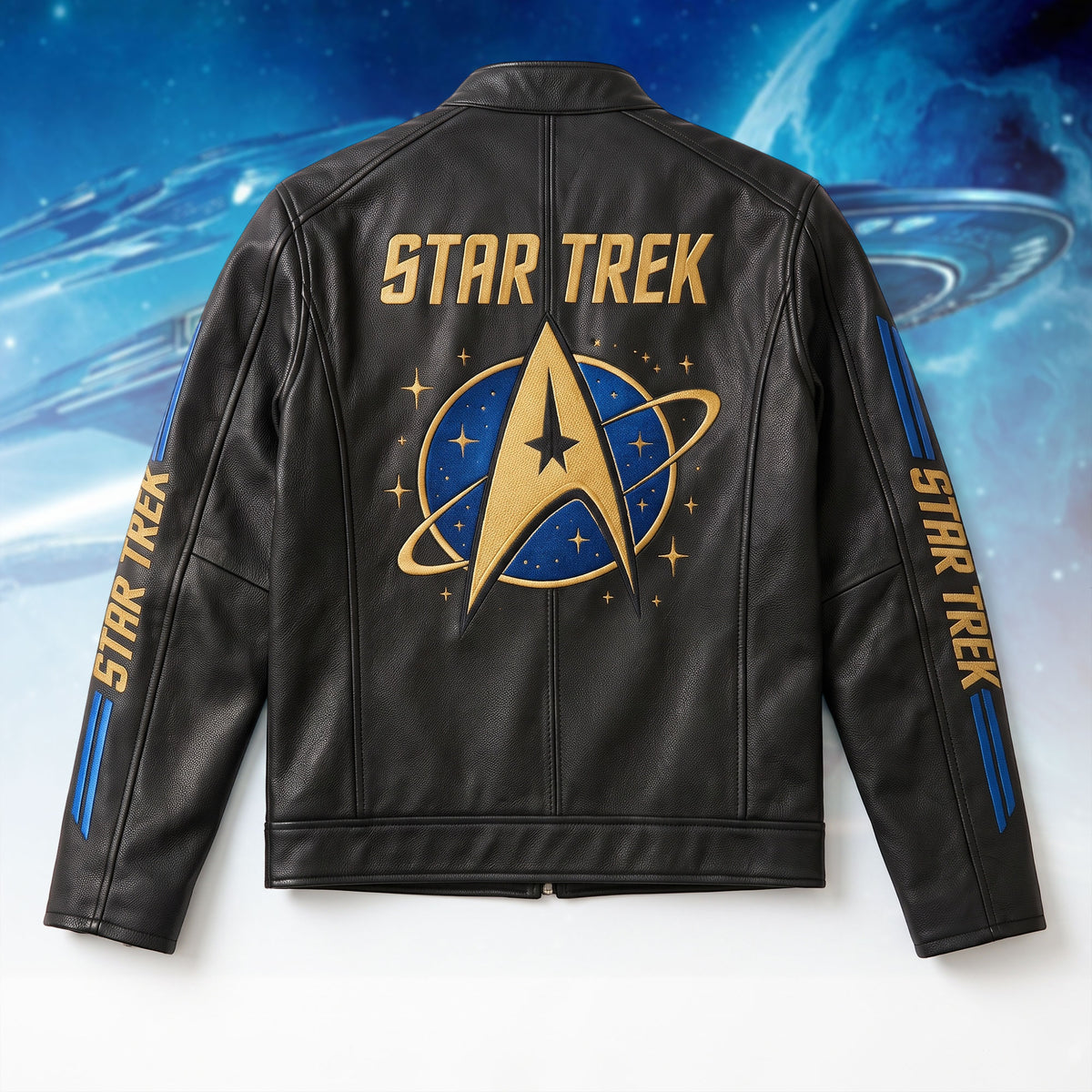 Cosmic Fleet Est.1966 Vintage Collar Leather Jacket