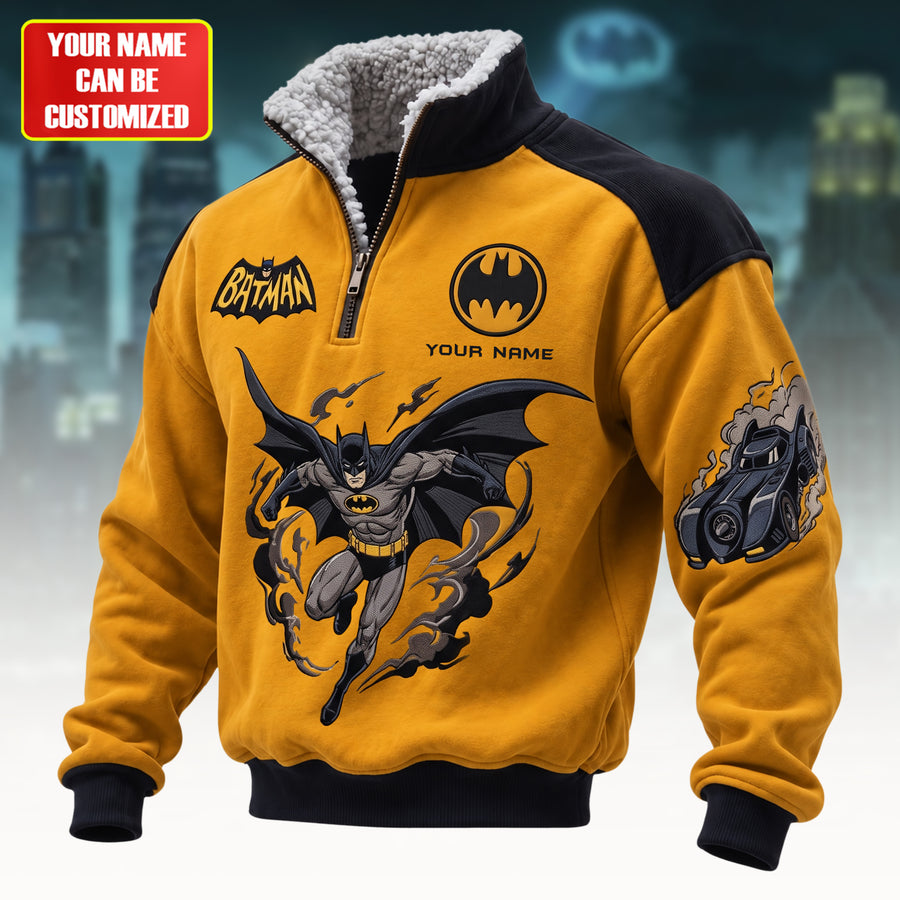 Shadow Guardian Quarter Zip – Vintage Gothic Hero Fleece Sweatshirt